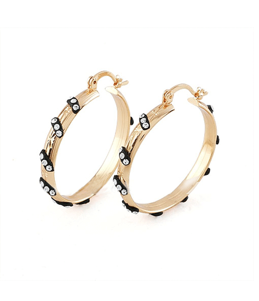Fashion Brass And Crystal With 18K Gold Plated Earrings